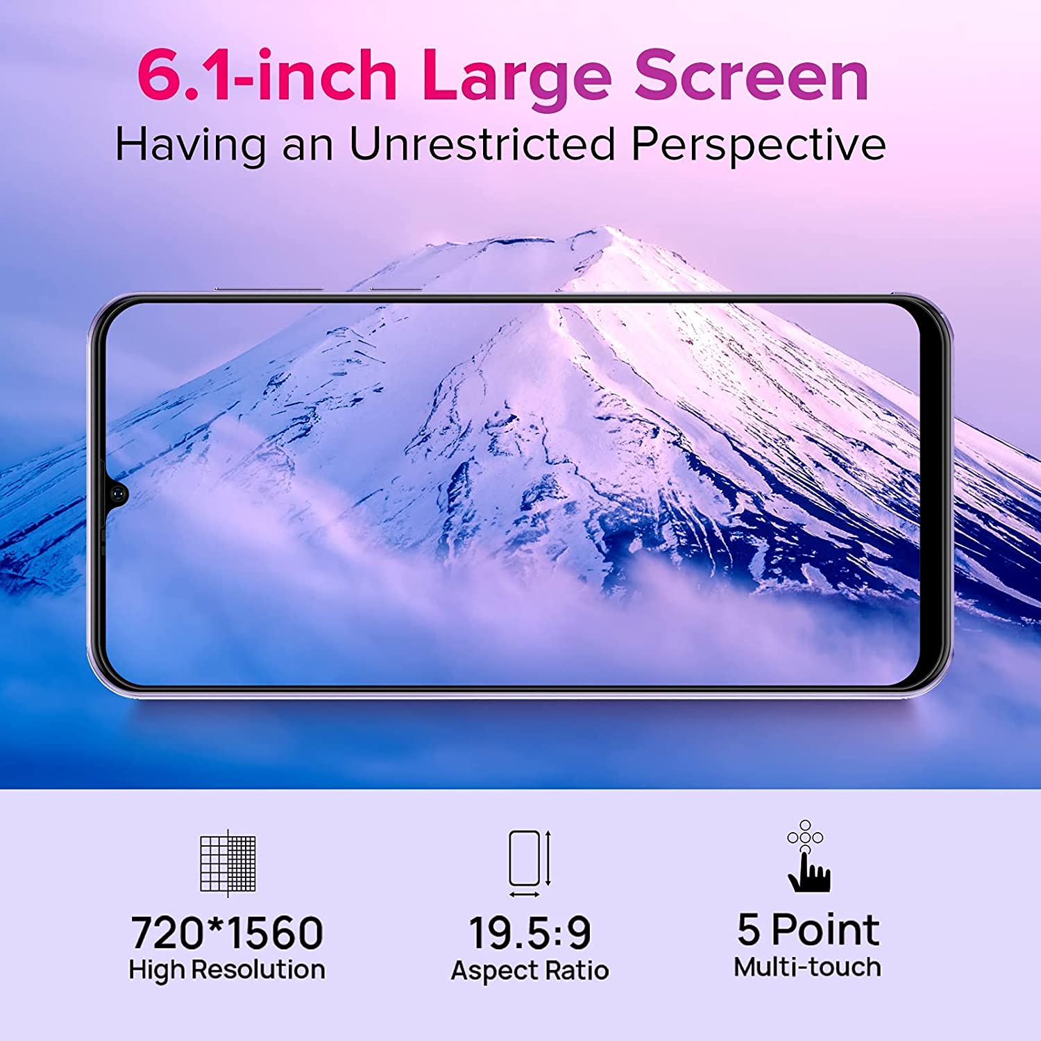 Ulefone Unlocked Cell Phones, Note 6 Android 11 Unlocked Smartphones, Ultra-Slim Lightweight, Triple Card Slots, 6.1" Waterdrop Full-Screen Dual SIM Phones, 3300mAh, Face Unlock, US Version - Black - Image 3